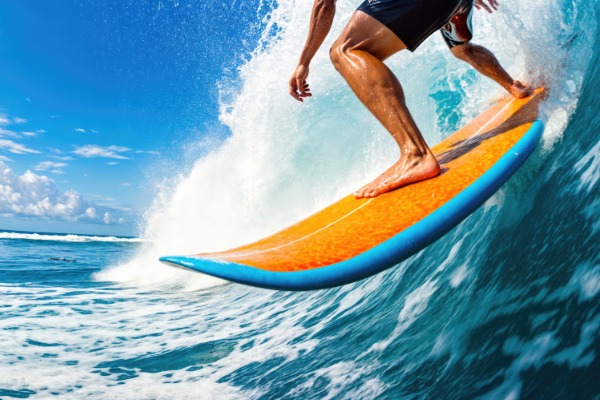 surfing at trestles beach surfer on his board in the water