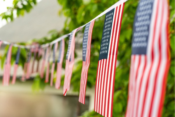 fourth of july in san clemente american flags hanging